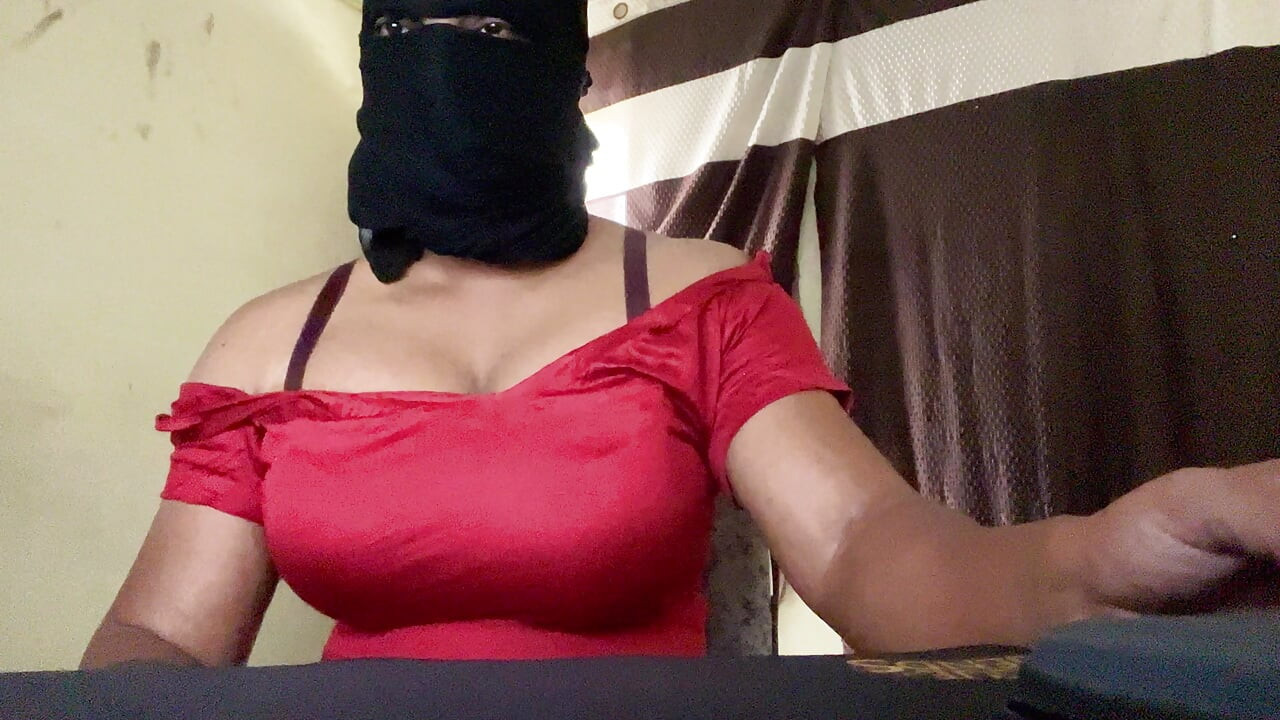 big boobs crossdresser teasing in red suit salwar