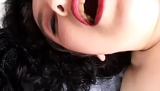 Chunky brunette enjoys solo sex