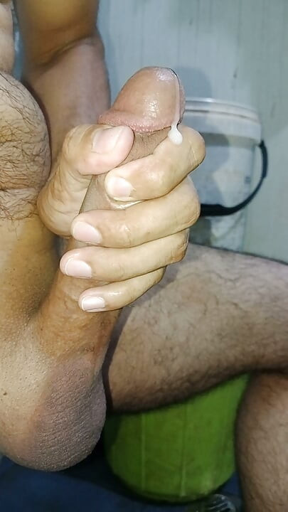 23 years old young boy alone masturbating in washroom