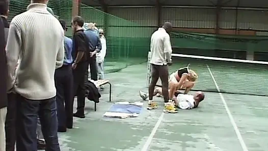 French Tennis Babe Double Ir Fucked in Threesome