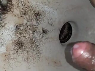 Pau, removendo o cabelo do pau, raspando