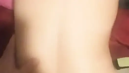 Fucked my hot wife with hands behind her back, standing, doggy style