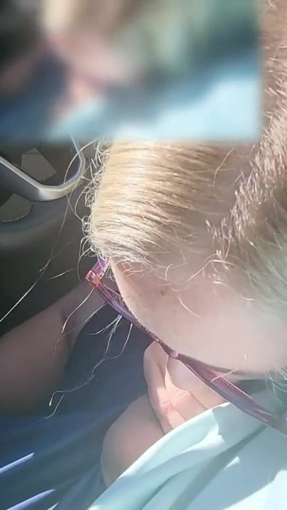 Powerful moment from "Double Blowjob Delight: From Bathroom Blows to Cumming Quickly in the Car!"