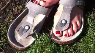 My cute wifes feet in Birkenstocks