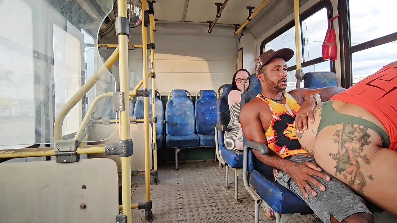 A SHAMELESS COUPLE RIDING IN PUBLIC TRANSPORT AND BACKSEAT PASSENGER FILMING EVERYTHING