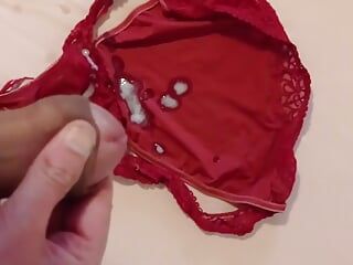 Creampie panty from my hot wife