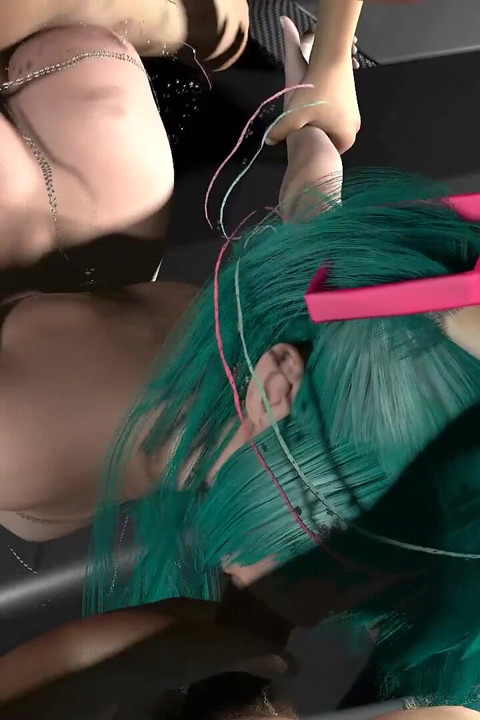 Stuffing Every Hole on Miku's a Body in a Furious Threesome