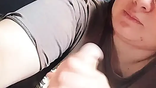 Amateur Girlfriend Blowjob Instead of Cooking - Curvy Brunette with Glasses Sucks and Jerks Cock