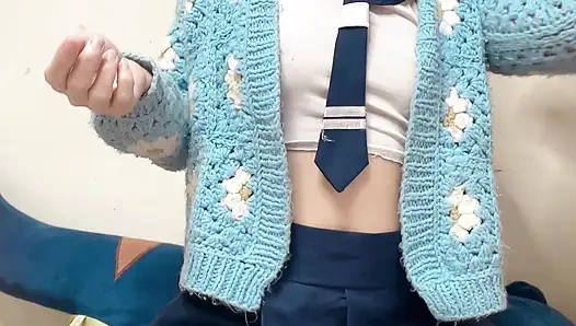 Hana Trägt Schulmädchen Cosplay Für Ihre Neue Arbeits-sex-cam