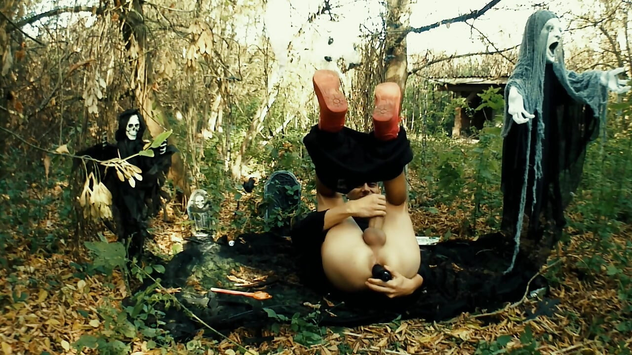 Halloween Compilation - Sex Toys in Ass, Ouija Board Riding, Cum on Spooky Doll and Fucking Pumpkin