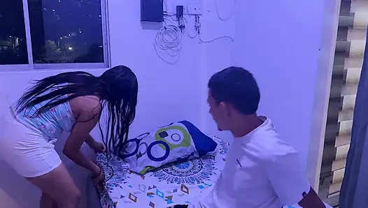 Maid squirts and gets her good fuck hidden from his wife's cuckold.