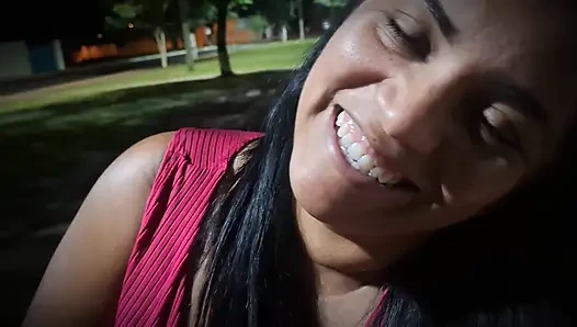 Nicoly Mattos Flashing Hairy Pussy and Big Tits in Square