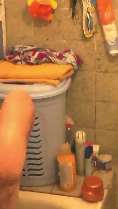 Must-see moment from "Guy came home and saw naked MILF in bathroom who bathing, fingering wet pussy and get orgasm. Pussy"