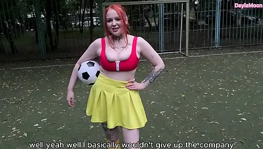 A female soccer player sucked me off in a public place and I came inside her pussy.