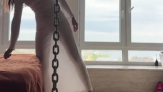 sexy cleaning lady - clean home - perfect transparent dress