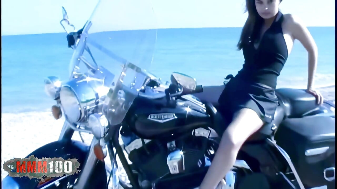 Carla: Carla, a Beautiful Young French Girl with a Perfect Body Naked on a Motorbike by the Sea