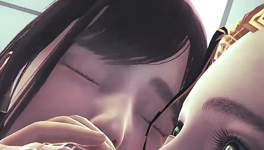 3 boyutlu animasyon - futanari orta yaşlı seksi kadın boşalma muayenesi ile ateşli hemşireler