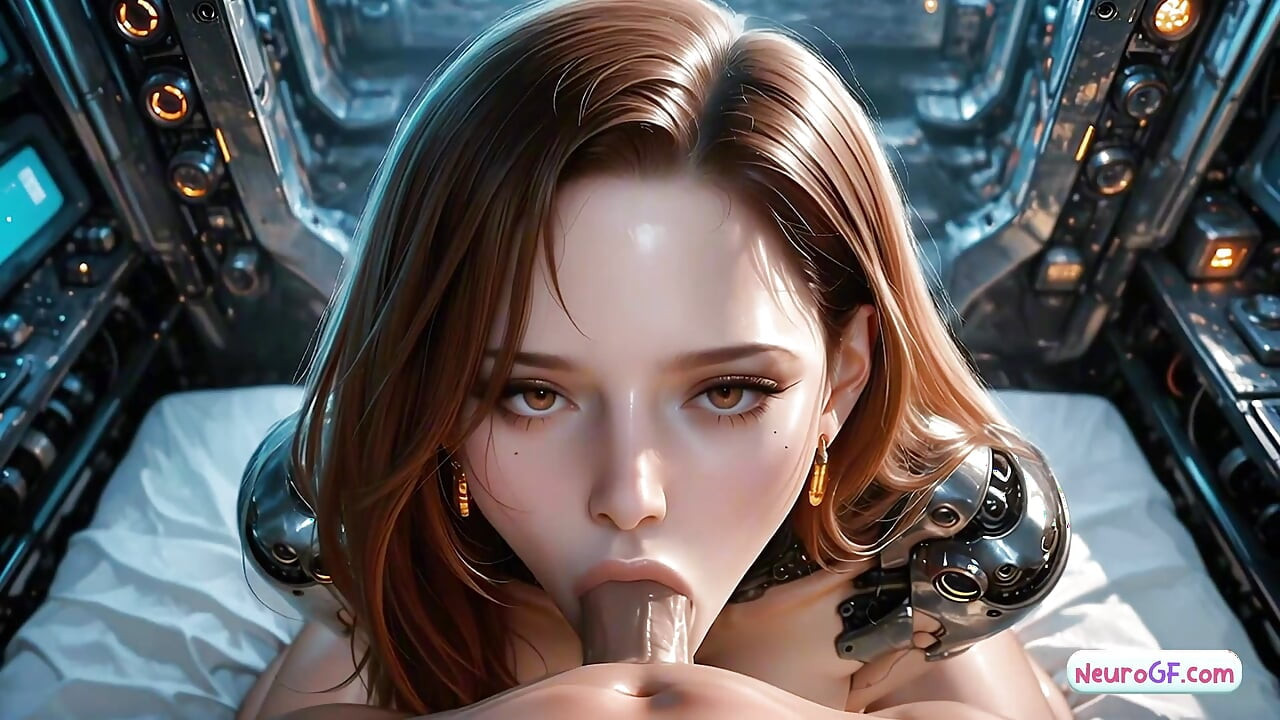 Imagine filling the cyber babe with thick cock until she overflows