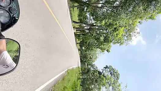 Stepsister made her want to suck cock on a public road while we were going on a trip