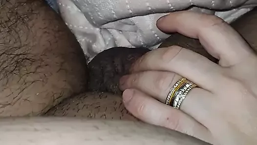 Step mom hand slip slow into step son dick by handjob his cock