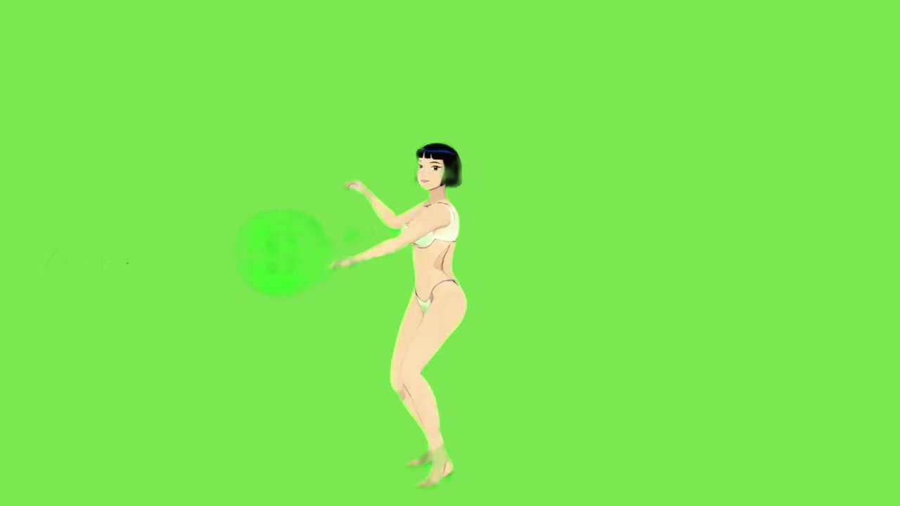 Cute girl bikini dance cartoon animation