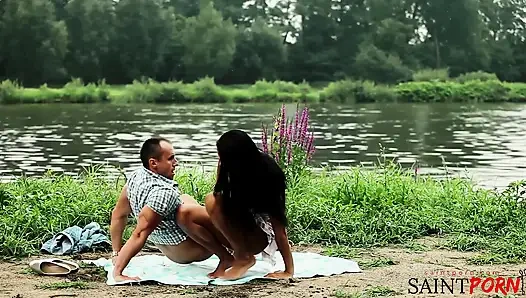Male and Female Bffs Find Comfort in Each Other's Bodies by the River