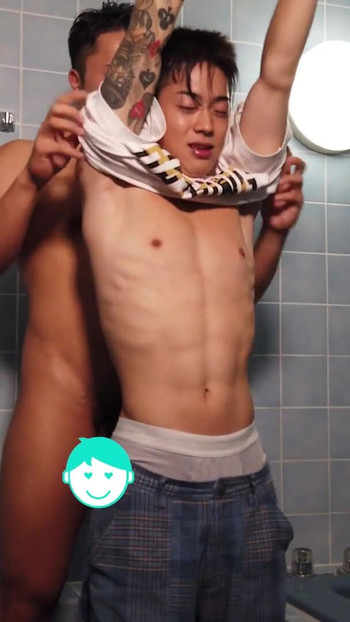 Thrilling moment from "Naked Shower with Muscular Japanese Man"