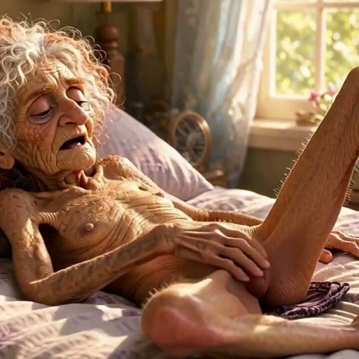 90 Year Old Woman Masturbates Her Wrinkled Ugly Pussy
