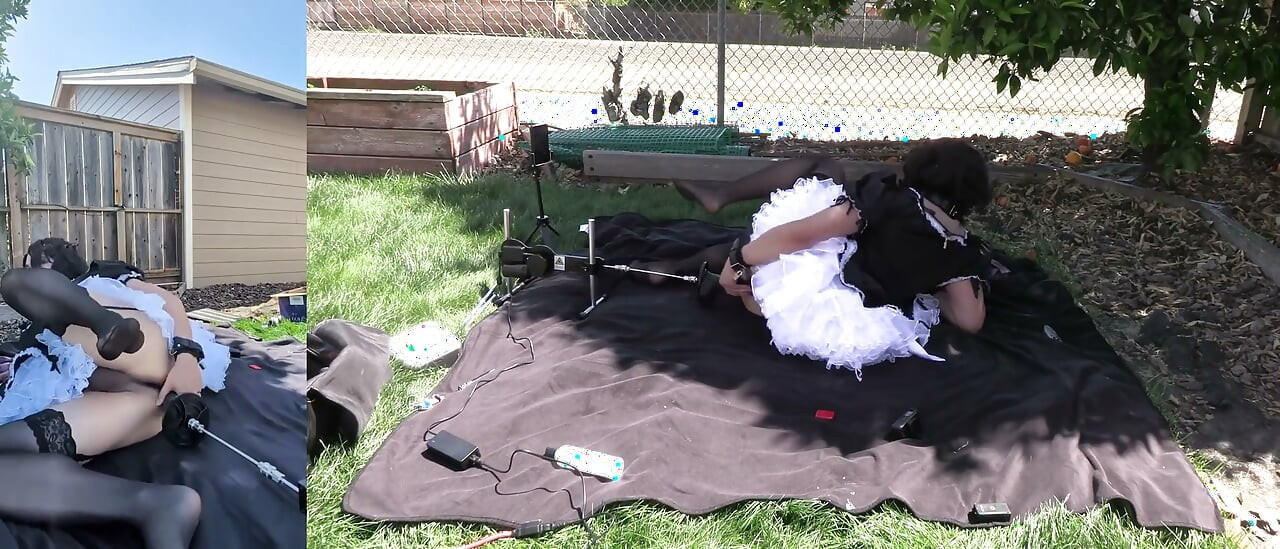 Sissy Maid Candy Gets Fucked by Her Fucking Machine Outdoors - Part 1
