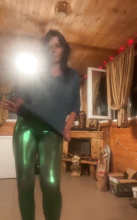 Γυαλιστερό κολάν Cameltoe Dance Tease