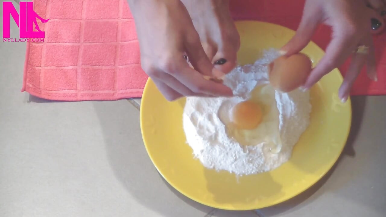 Making Dough for Pasta with My Bare Feet