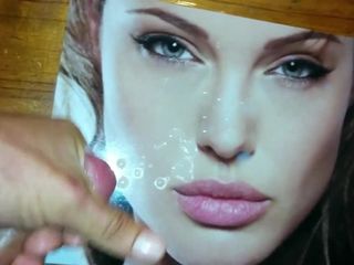 Трибьют спермы для Angelina Jolie