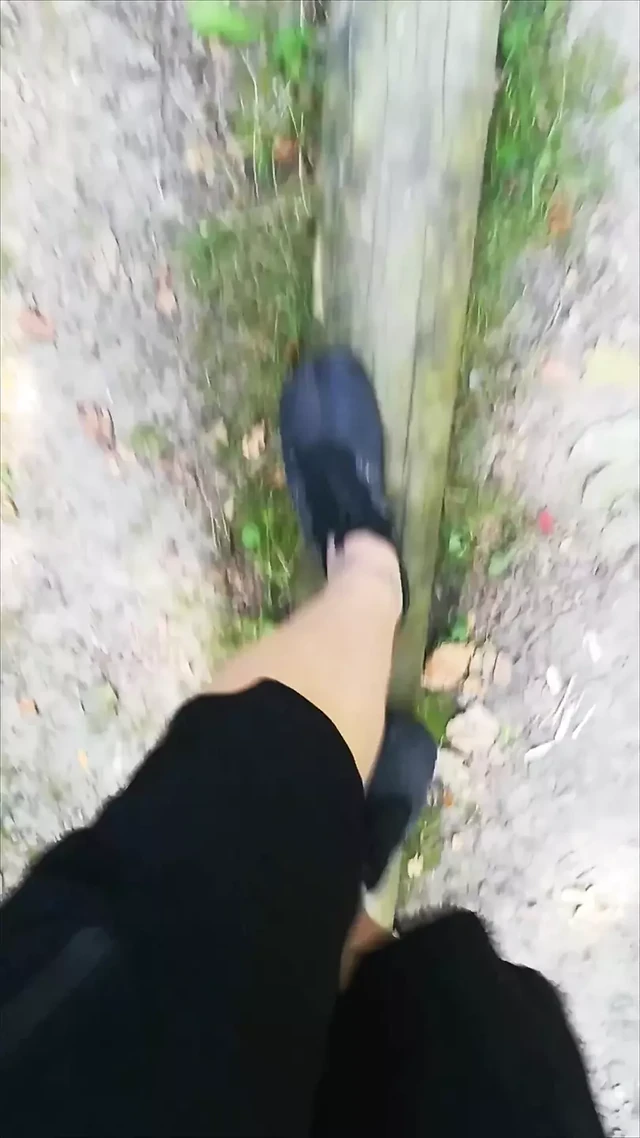 Outdoor Balancing in Pantyhose