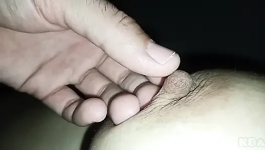 My husband plays and sucks my swollen nipples, I am warmed by the rich sounds he makes when he licks my juicy tits