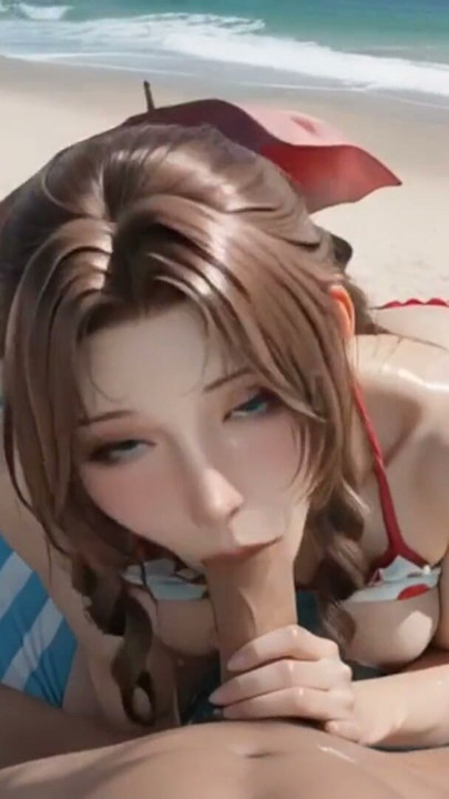 Aerith Gainsborough Beach Titjob Topless Tease and Night Scene | Clip 1