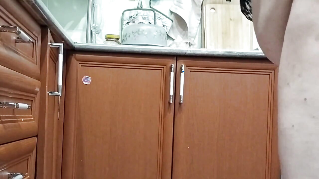 Girlfriend Masturbates with Toys in the Kitchen