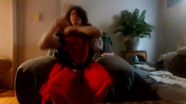 Man gets dressed up like Red Riding Hood