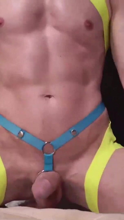 Jaw-dropping moment from "Anal play for daddy in Neon Harness"