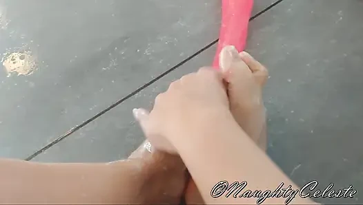 My Small Feet with Dildo in the Shower JOI
