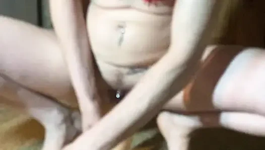 Lara jerking off in front of her owner