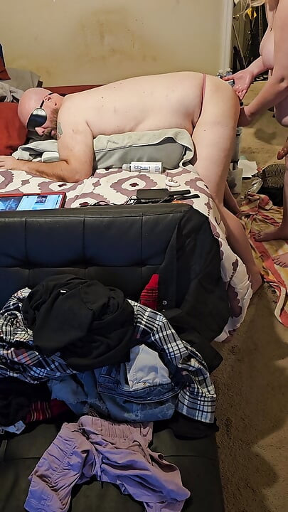 Hubby caged,  pegged, released