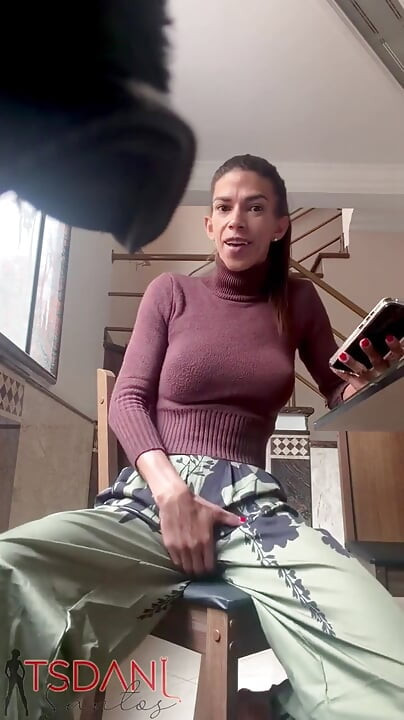 Daniela Santos, the Trans Woman with the Big Cock, Showing off Her Body at Home