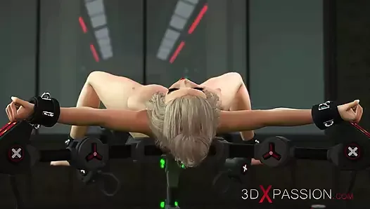 Super sex in the sci-fi lab! Sci-fi soldier bangs a sexy blonde