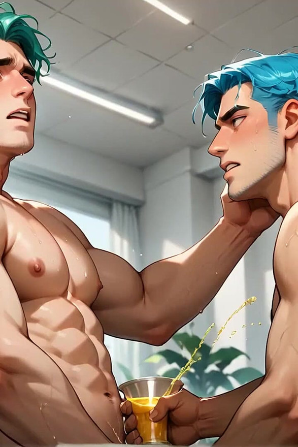 The Teal-haired Muscle Lover Fills the Office Orgy Quota with His Freshest Honey - Wow, First-time XXX!