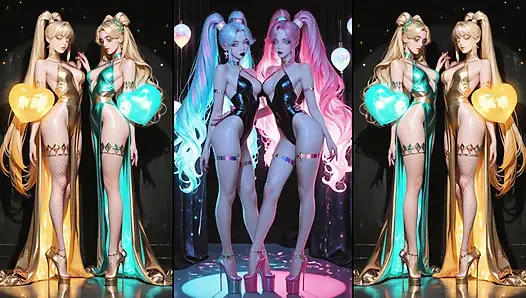 Animes bekommen sperma, küssen und schlucken