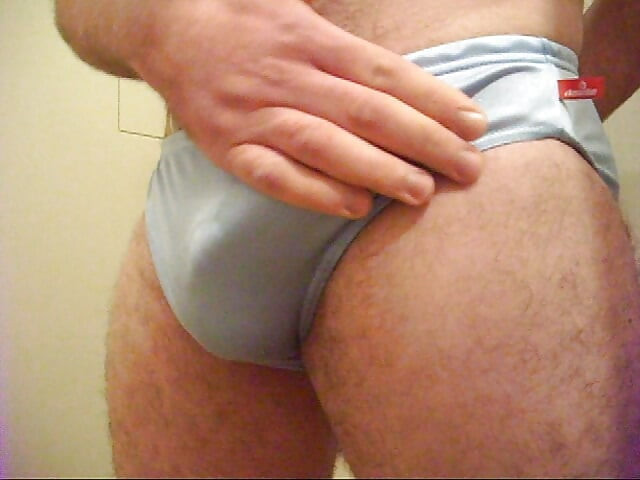 Rubbing my bulge and cum in my aussiebum speedo briefs.