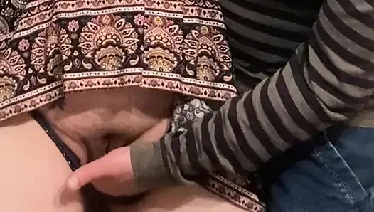 Сексуальная фантазия сводного брата - трахает пальцами киску