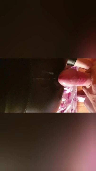 Making him fuck my pvc covered ass then cumming on it