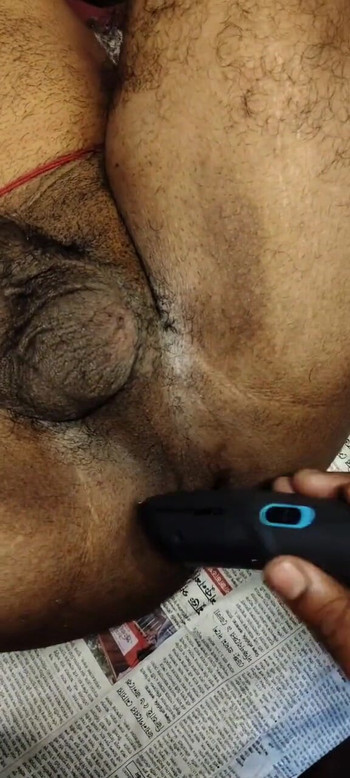 Must-see moment from "Shaving boyfriend's hairy cock & ass hole"