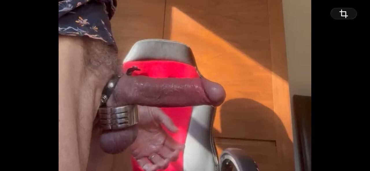 Extremely erect penis squirts beautifully